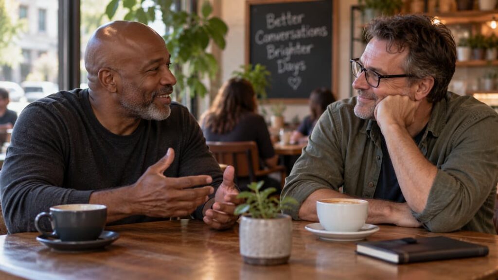 The Message You didnt ask for matters most - One Man Can Human Capital Development Two men sharing a deep connection