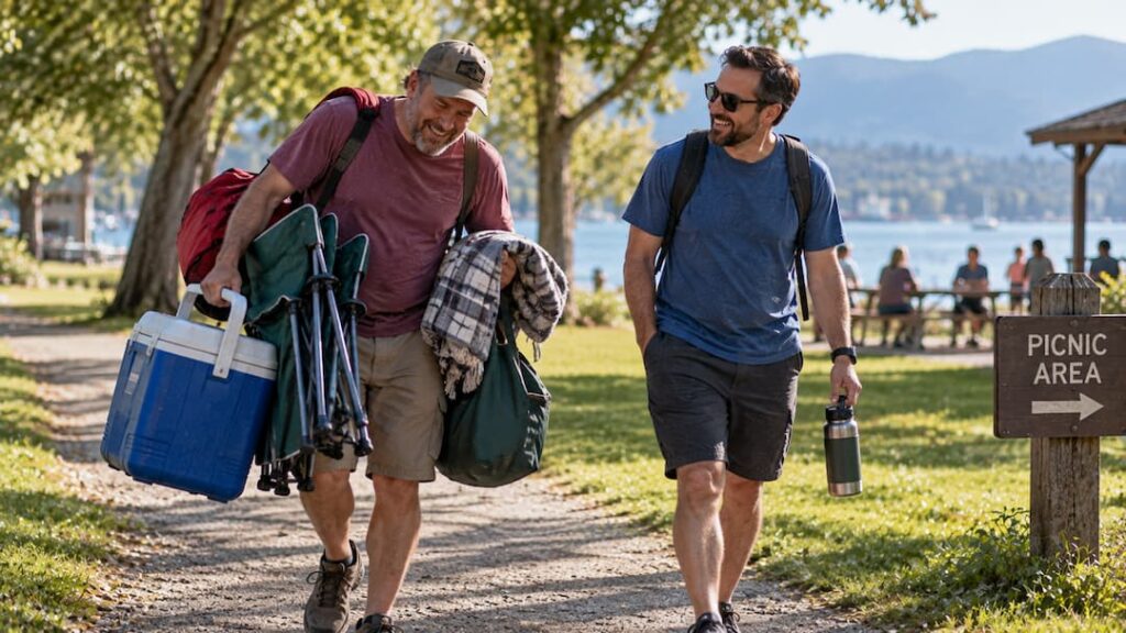 carrying too much of the relational weight - One Man Can Human Capital Development Two friends going out, only one is carrying everything
